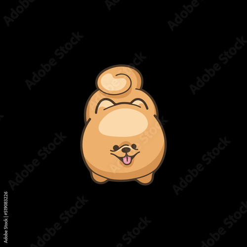 Pomeranian Spitz Puppy Kawaii Style Cute Cartoon Character
