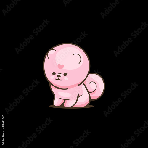Pomeranian Spitz Puppy Kawaii Style Cute Cartoon Character
