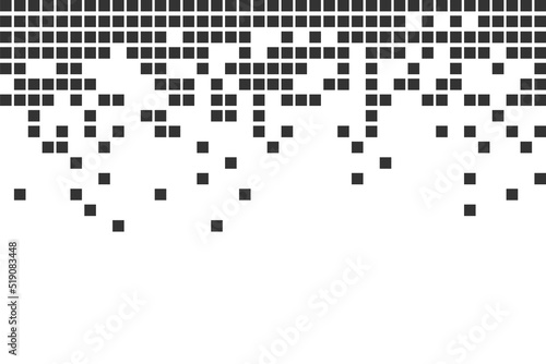 Pixel mosaic. Pixel decay illustration. Falling pixels. Abstract background.
