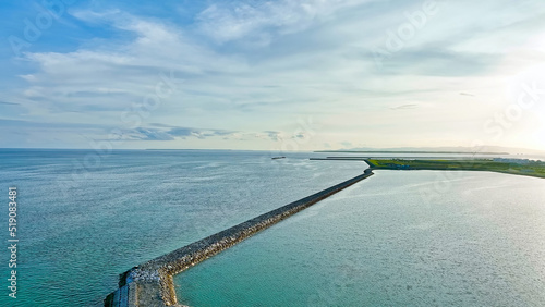 防波堤　空撮