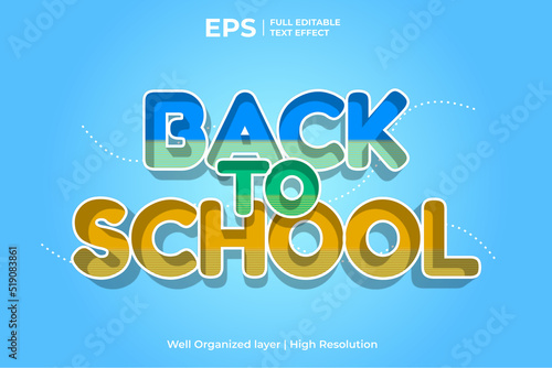 Back to school 3d text effect editable