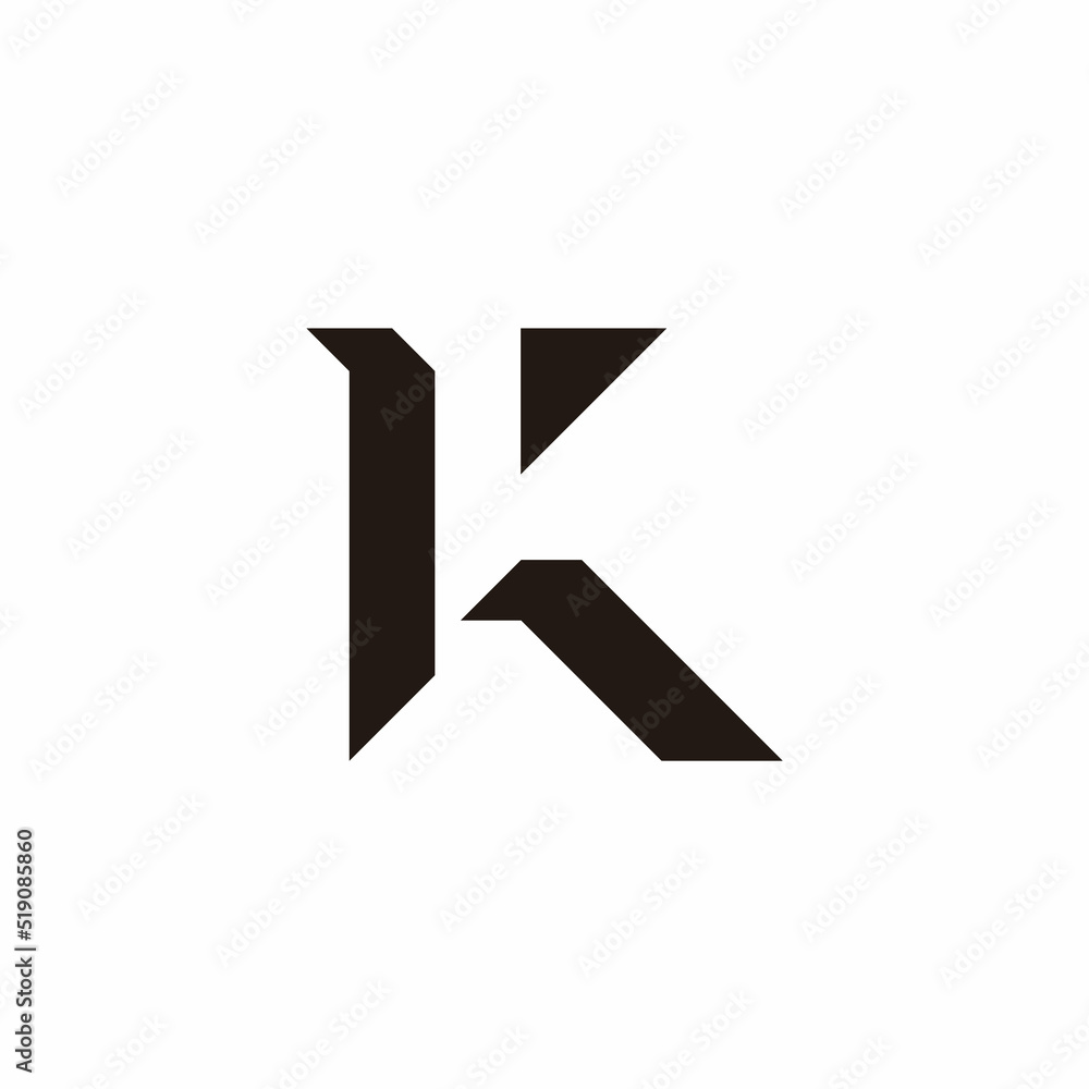 letter k simple geometric clean logo vector letter k simple geometric clean logo vector