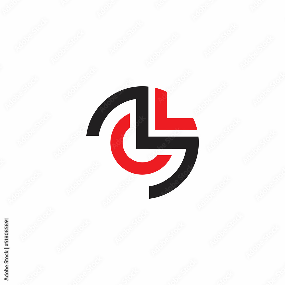 letter cl circle abstract geometric line logo vector letter cl circle abstract geometric line logo vector