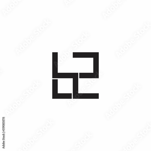 letter b2 simple geometric line simple logo vector