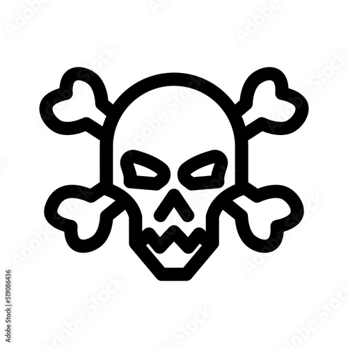 skull and crossbones icon or logo isolated sign symbol vector illustration - high quality black style vector icons
