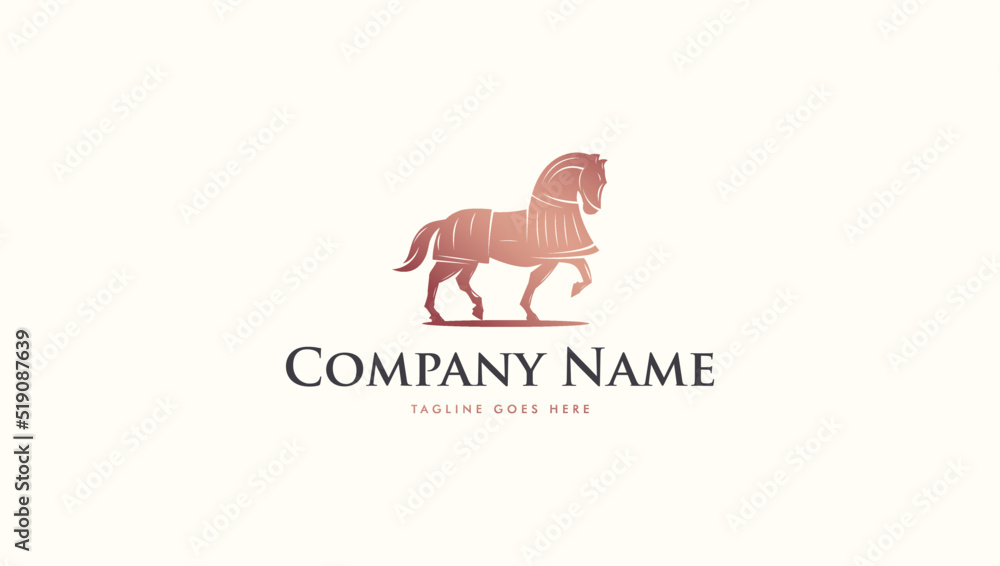 Horse logo with fancy gold colored armor