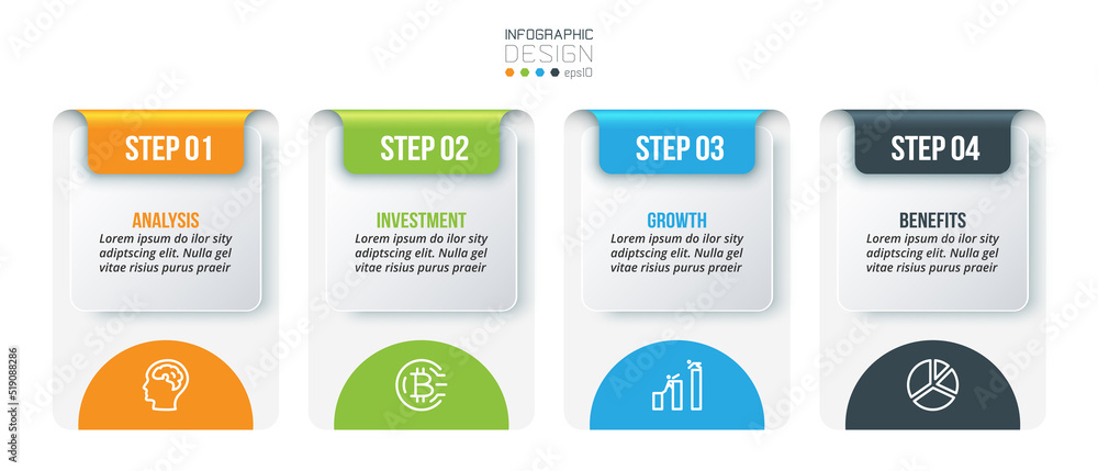 Infographic template business concept with step. Infographic template business concept with step.