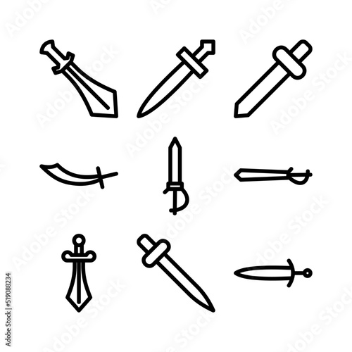sword icon or logo isolated sign symbol vector illustration - high quality black style vector icons
