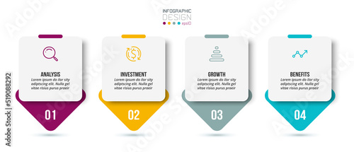 Infographic template business concept with step.