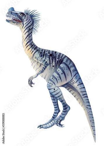 Dinosaur isolated on white background. Hand painted Dinosaurs illustration