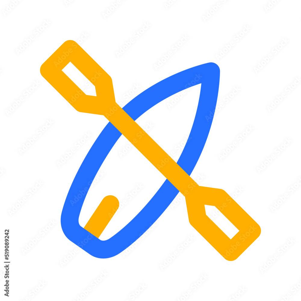 Canoe Icon with Outline Color Canoe Icon with Outline Color