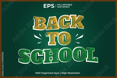 back to school editable text effect in scrible style