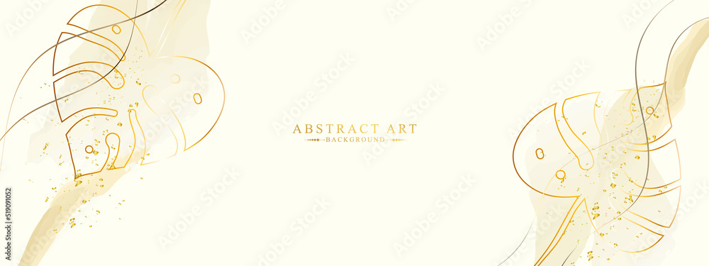Luxury gold tropical leaves background vector. Vector horizontal banner with gold tropical leaves.
Luxury gold tropical leaves background vector. Vector horizontal banner with gold tropical leaves.