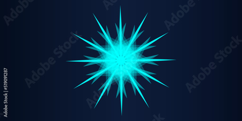 Abstract blue star burst on black background. Vector wavy dynamic blue light lines round swirl flowing for concept of music  technology  energy  science  neural network  neurology. 