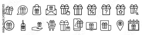 Gift icon vector set. gift box illustration sign collection. special gift symbol. present illustration sign.