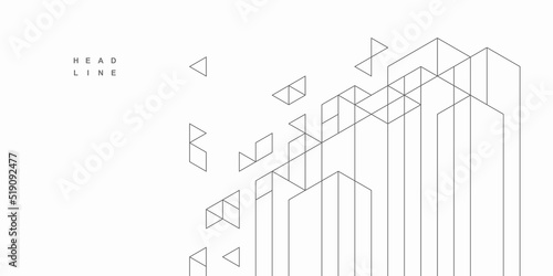 Abstract architectural construction. Geometric technological background.