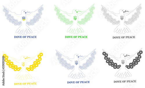 Vector dove of peace on a transparent background

