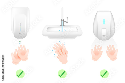 hand washing cartoon style vector illustration on white