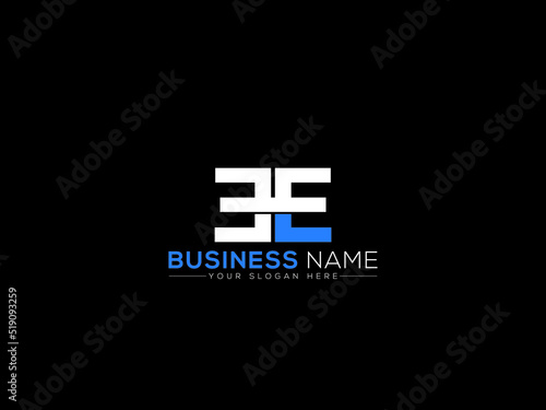 Minimalist EE Logo Icon, Letter Ee e e Logo Image Design With Colorful White and Blue Alphabet Letter For Company