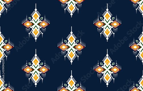 Geometric ethnic oriental seamless pattern traditional Design for background,carpet,wallpaper.clothing,wrapping,Batik fabric,Vector illustration.embroidery style - Sadu, sadou, sadow or sado