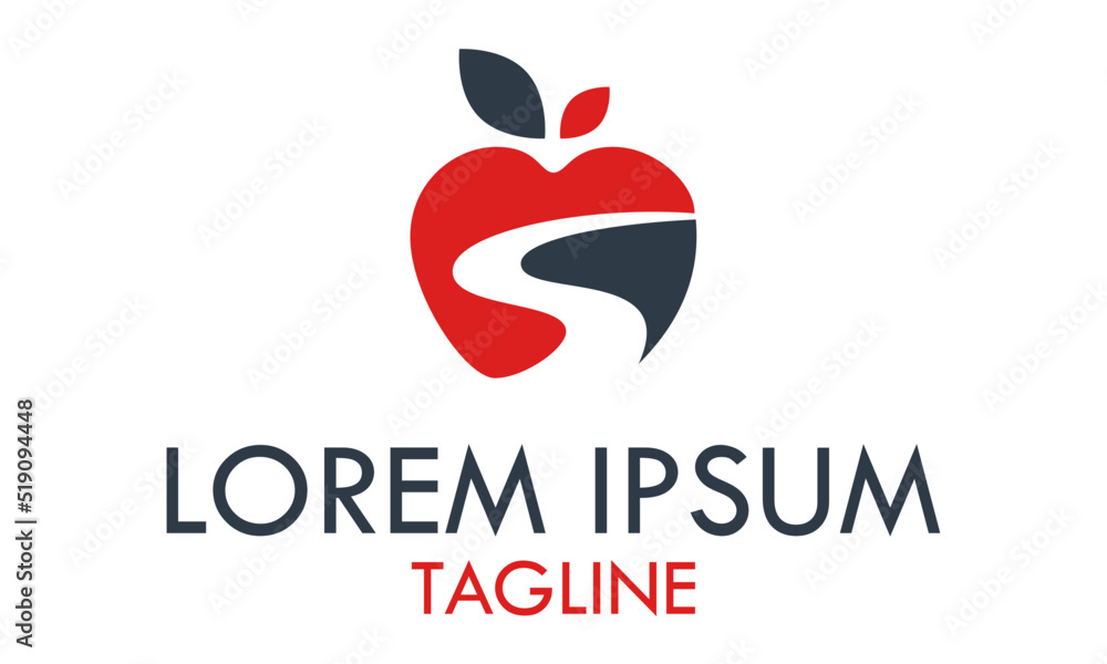 Red and Black Organic Fresh Healthy Apple Slice Fruit Logo Design Red and Black Organic Fresh Healthy Apple Slice Fruit Logo Design
