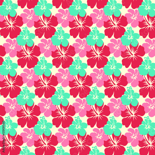 Garden flower, plants, botanical, vector design for fashion, fabric, wallpapers and all prints on green mint color background.