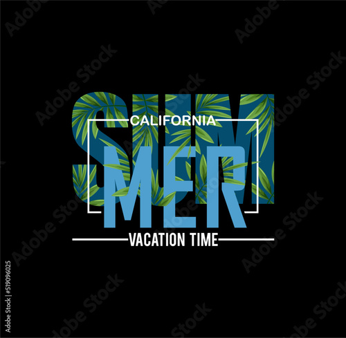 Summer Paradise California retro slogan with waves and and sun vector illustrations, For t-shirt prints and other uses.