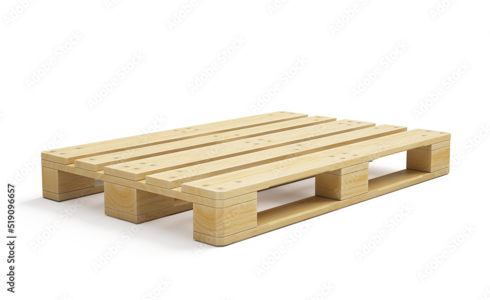 Wooden pallet isolated on white - 3d rendering Wooden pallet isolated on white - 3d rendering