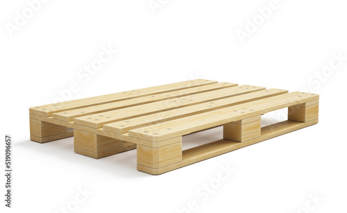 Wooden pallet isolated on white - 3d rendering