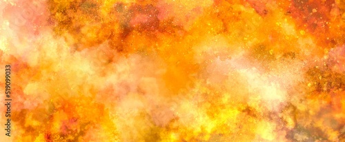 秋 和風 背景素材 アブストラクト オレンジと赤 水彩