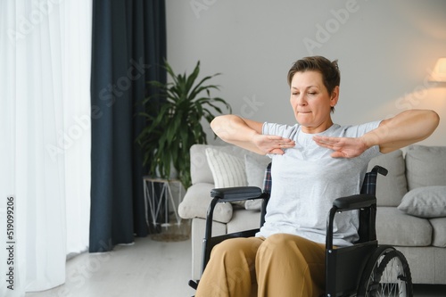 Senior woman on a wheelchair