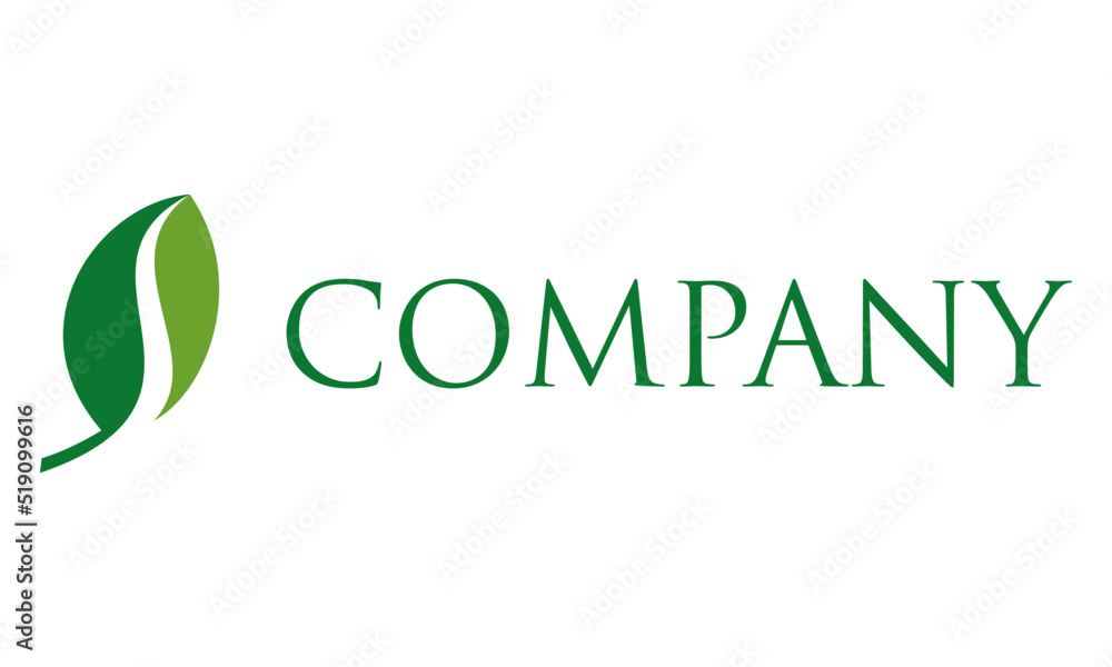 Green Color Initial Negative Space Letter S Nature Eco Logo Design Green Color Initial Negative Space Letter S Nature Eco Logo Design