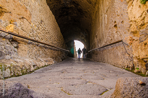Entrance to the ancient city of Pompeii. Marine Gate. Europe, italy.