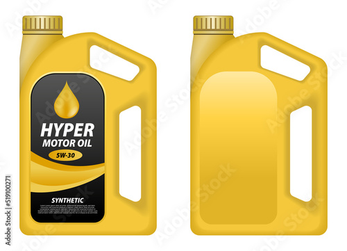 
Realistic motor oil poster ads with editable text. 

Petrol gallon gas tank fuel container. Oil 

canister icon. Gasoline fuel canister

