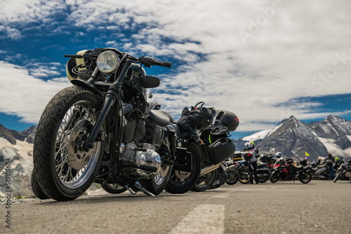 Fototapeta Naklejka Na Ścianę i Meble -  Motorcycles Mountain Pass Travel