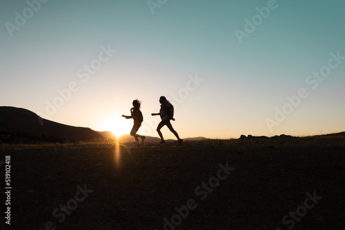 Running people over rough terrain.