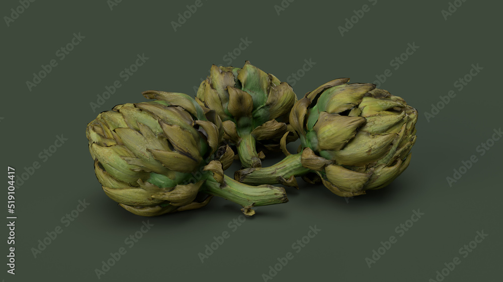 Fototapeta premium 3d render hops in green bacground hops three