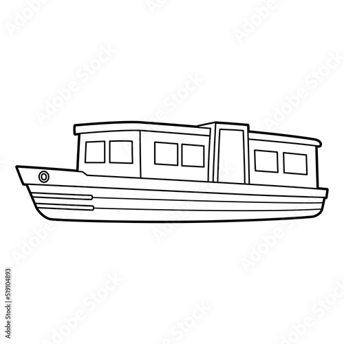 Fotótapéta Narrow Boat Vehicle Coloring Page for Kids