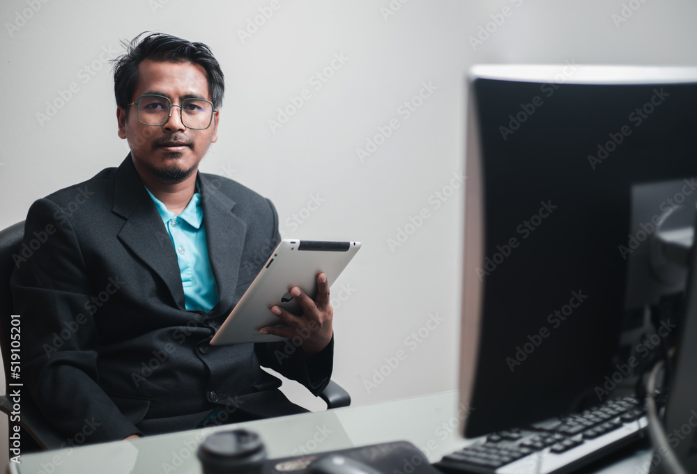 The concept works through computer data. young businessman working in modern office man using contemporary laptop at night
The concept works through computer data. young businessman working in modern office man using contemporary laptop at night