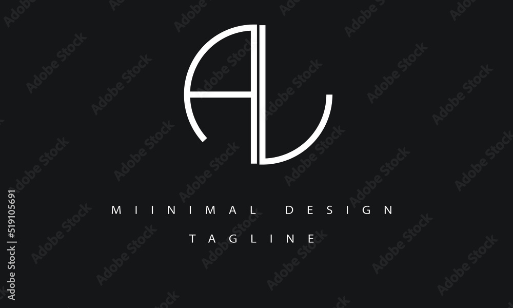 AL or LA Minimal Design Vector Art Illustration AL or LA Minimal Design Vector Art Illustration
