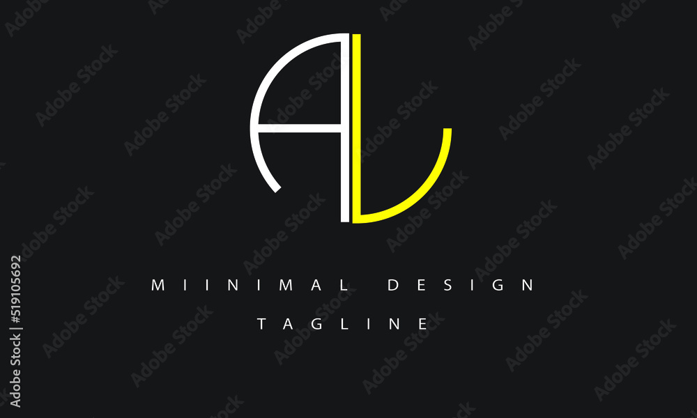 AL or LA Minimal Design Vector Art Illustration