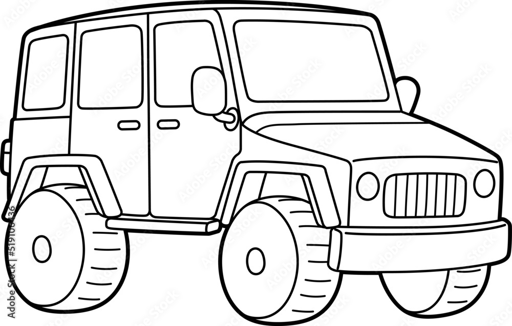 Off-Road Vehicle Coloring Page for Kids