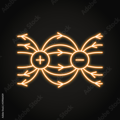 Electric dipole moment neon icon