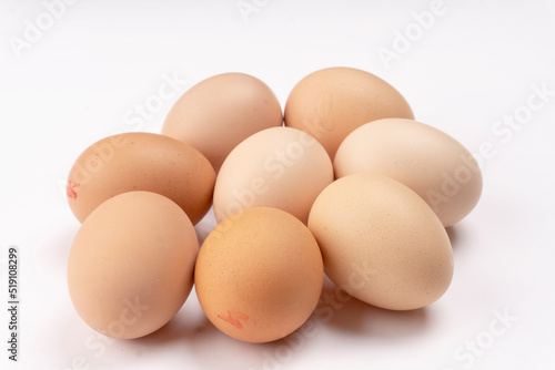 Organic chicken eggs on the table. Eggs are good for everyone and health. Farm products, natural eggs.