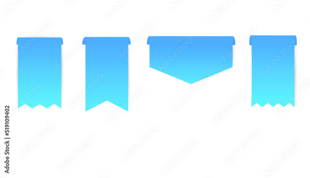Blue ribbons flat isolated on a white background. Blue ribbons flat isolated on a white background.