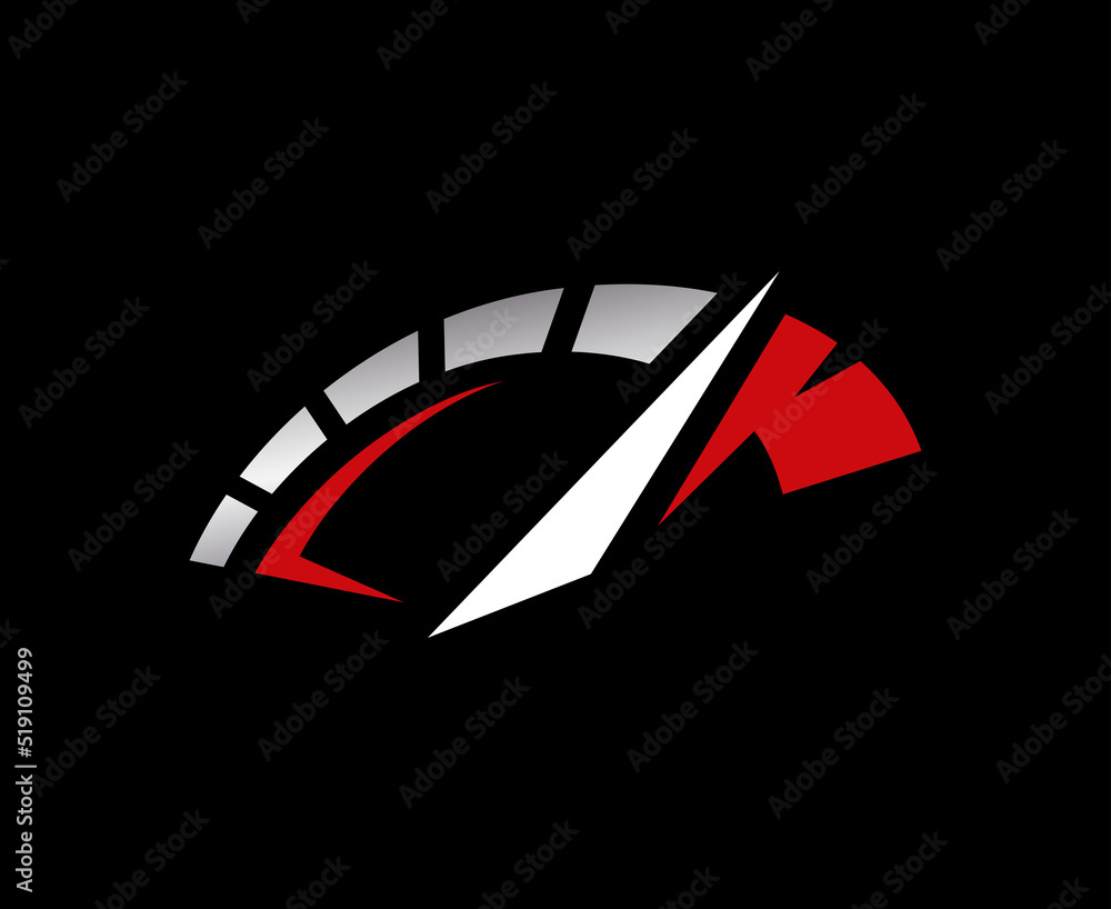 Vettoriale Stock Auto speed rev icon. RPM performance logo. Full