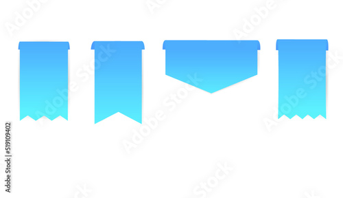 Blue ribbons flat isolated on a white background.