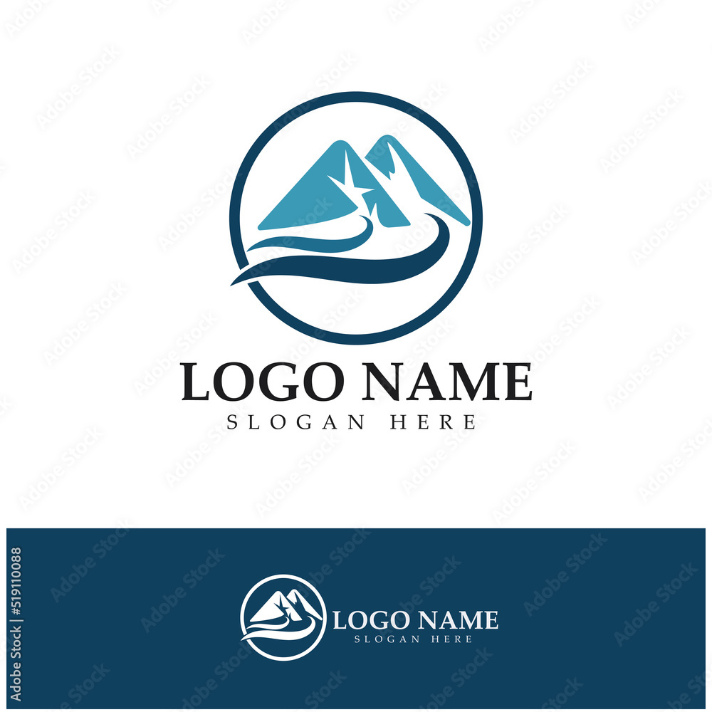 River Logo vector icon illustration design template River Logo vector icon illustration design template
