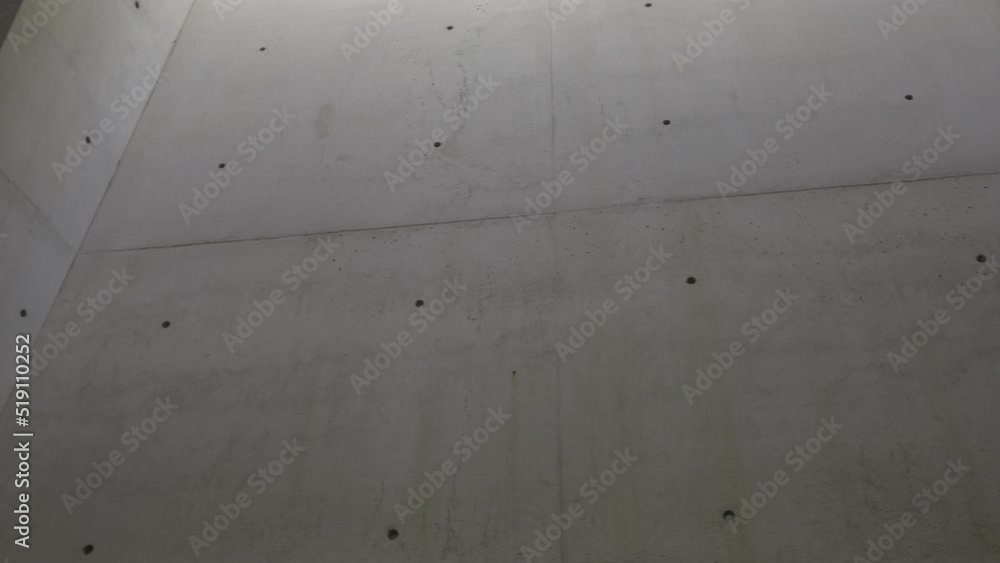 Concrete wall construction in minimalistic style architecture. Abstract interior architecture background
