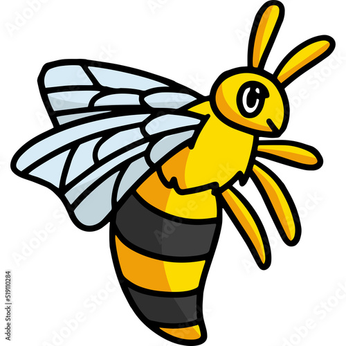 Bee Animal Cartoon Colored Clipart Illustration